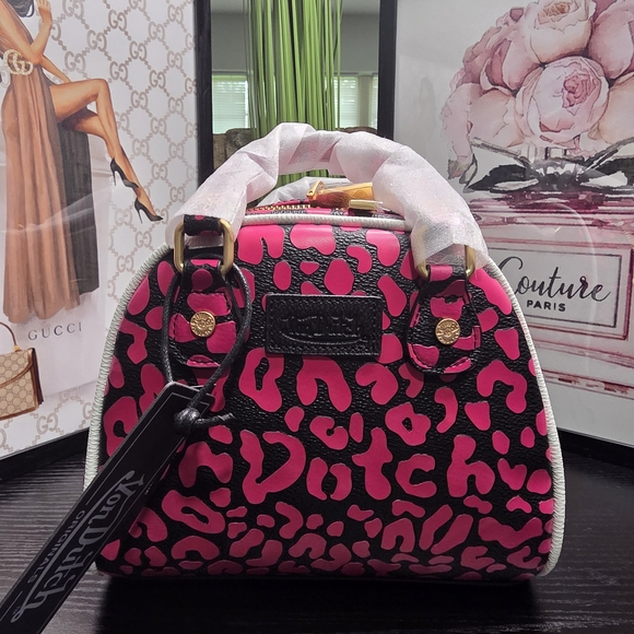 Von Dutch Pink Leopard Print Women's Bag - Picture 3 of 6